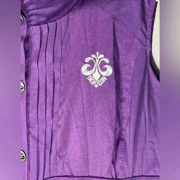 House of Dereon Sleeveless Belted Purple Dress Bubble Hem Pockets Womens Size 3X - Picture 2 of 13